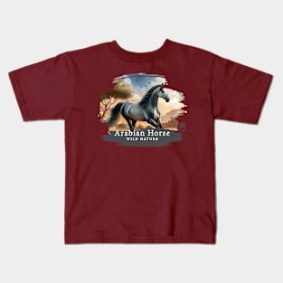 Arabian Horse - WILD NATURE - HORSE -14 Kids T-Shirt